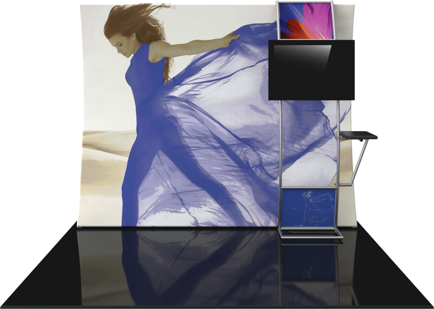 10ft x 8ft Formulate Master VC9 Vertical Curve Fabric Backwall Graphic w/ Backer (Graphic Only)