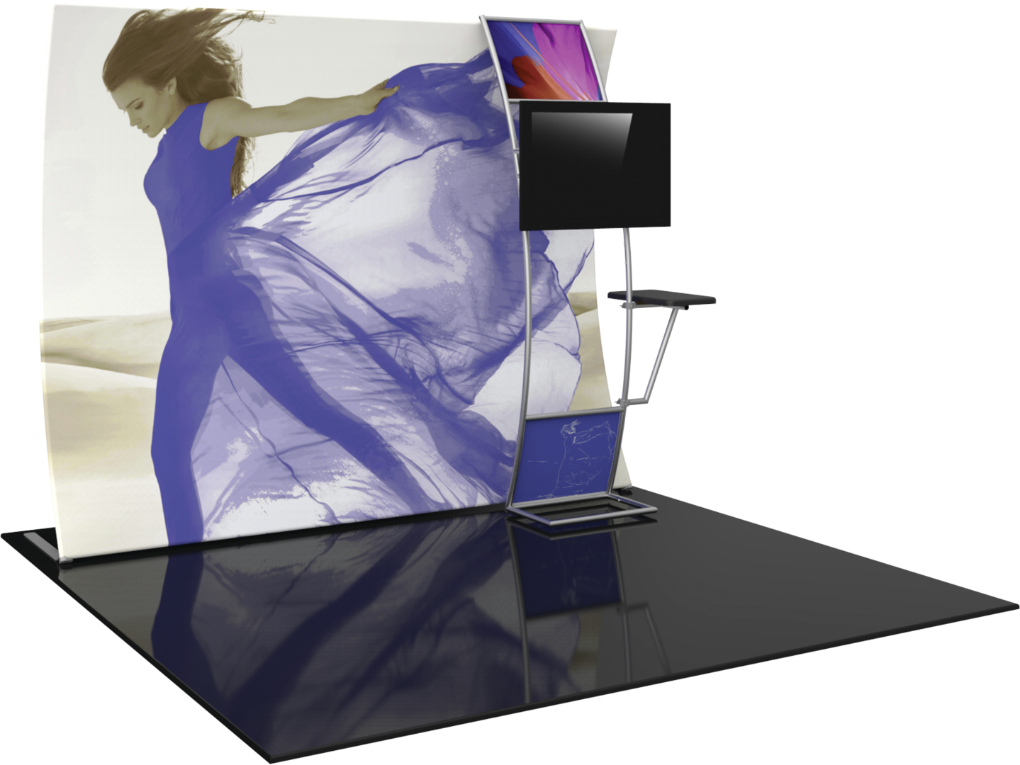 10ft x 8ft Formulate Master VC9 Vertical Curve Fabric Backwall Graphic w/ Backer (Graphic Only)