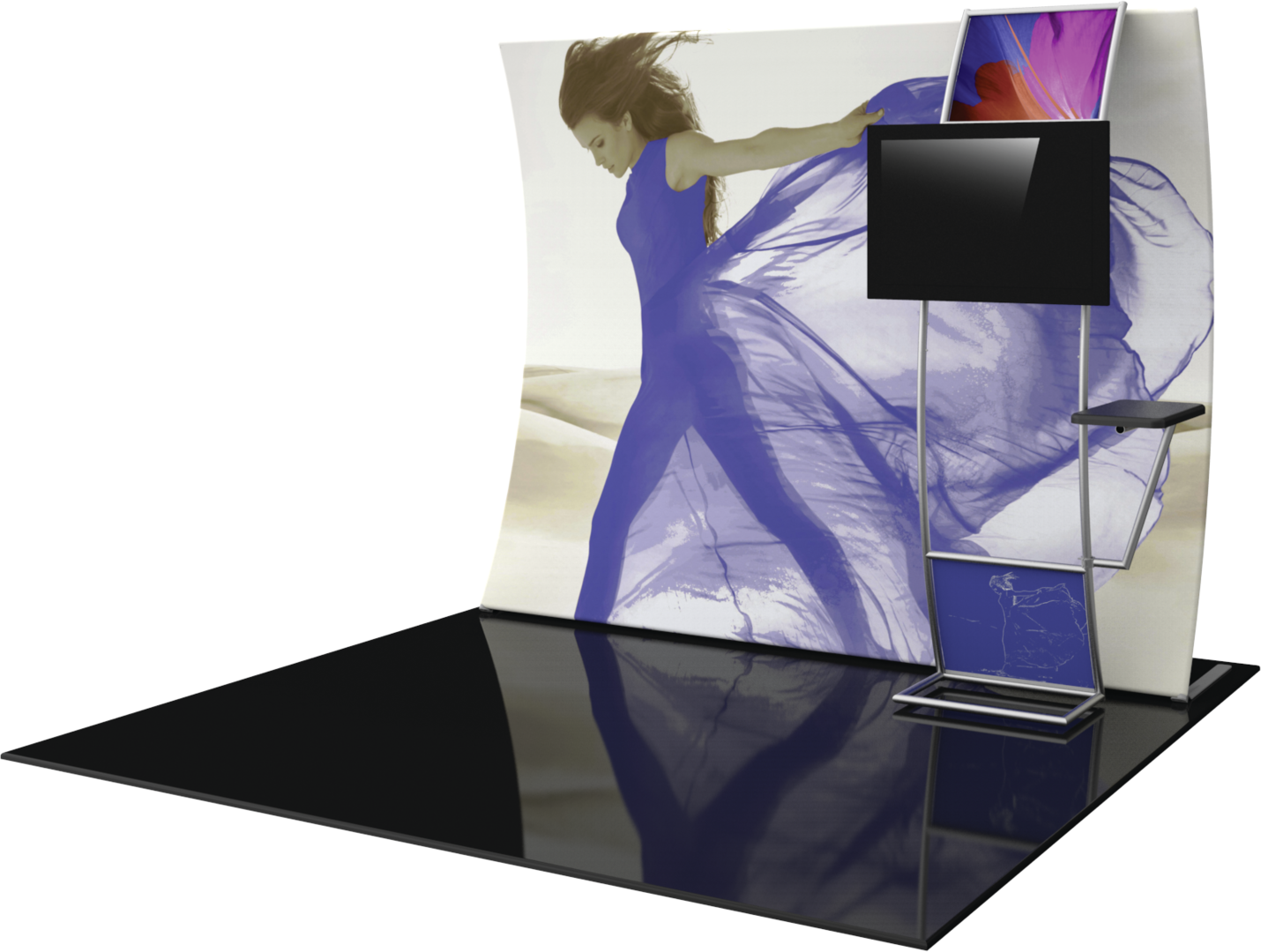 10ft x 8ft Formulate Master VC9 Vertical Curve Fabric Backwall Graphic w/ Backer (Graphic Only)