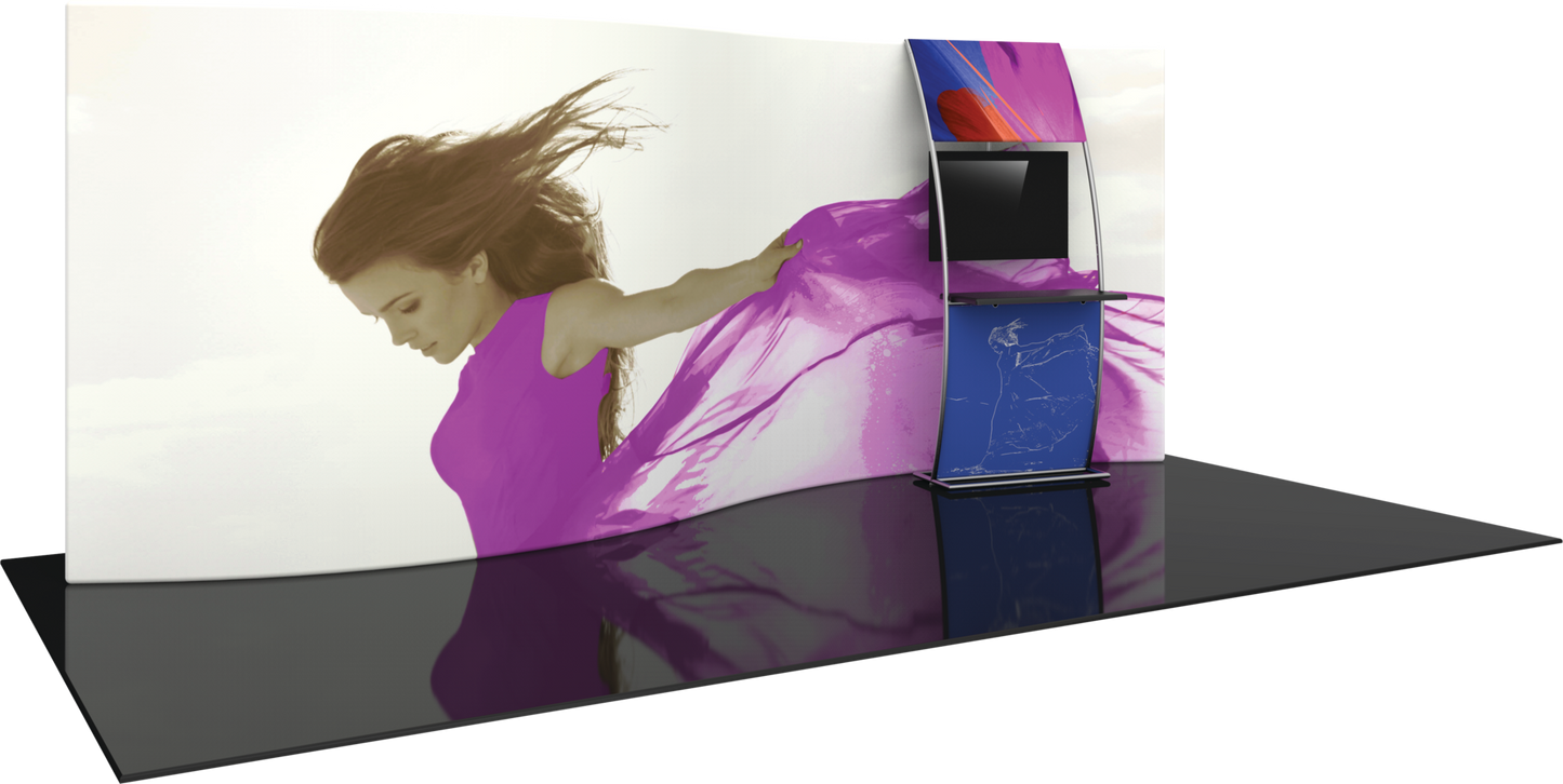 20ft Formulate Master WSC2 Serpentine Curve Fabric Backwall Single-Sided (Graphic Only)