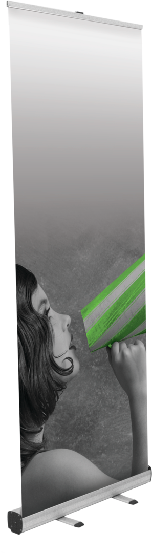 31.5in Mosquito 800 Retractable Banner Stand (Vinyl Graphic Package)