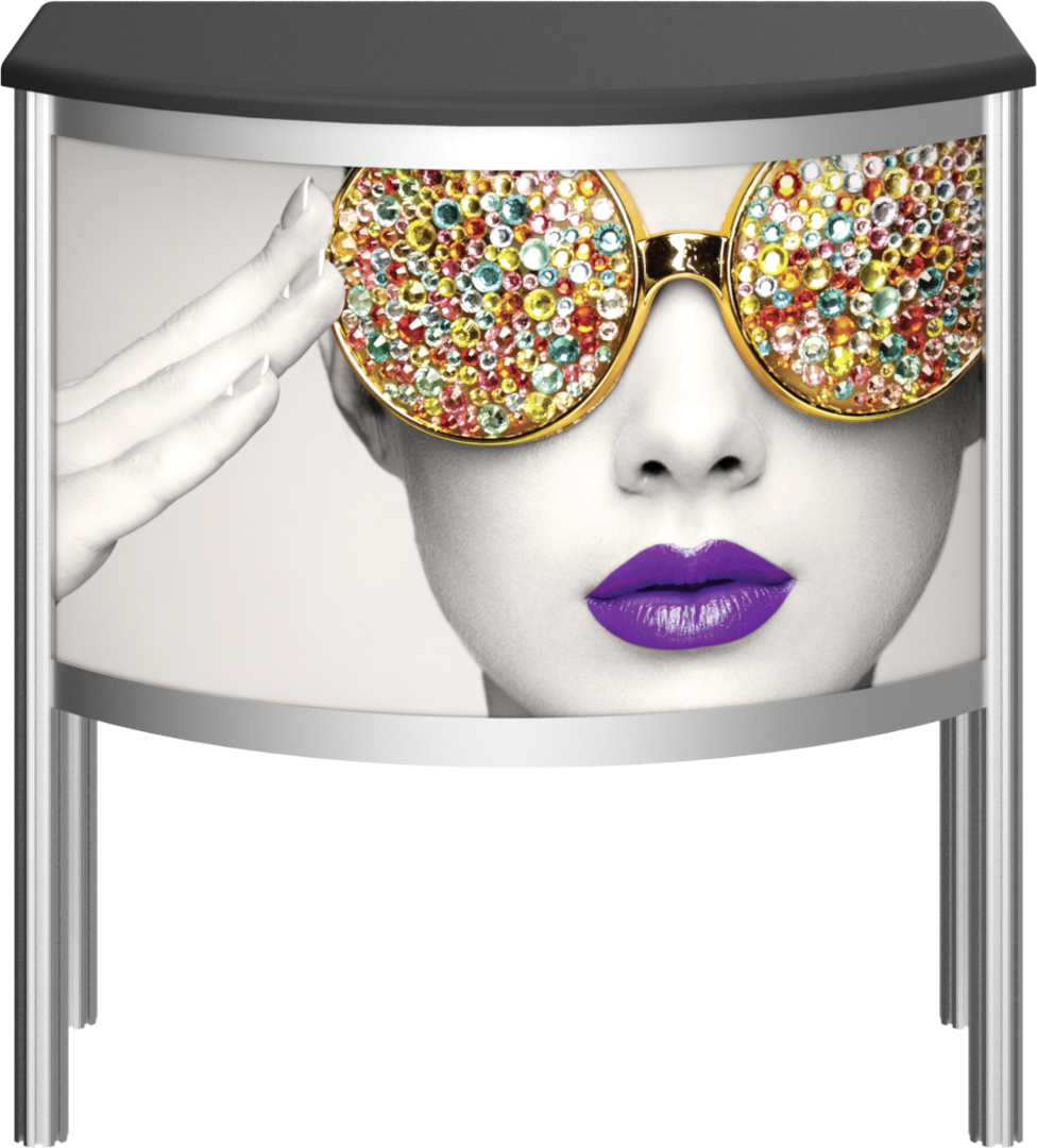 3ft x 3ft Vector Frame Counter 05 Curved 4 Leg Base (Graphic Package)