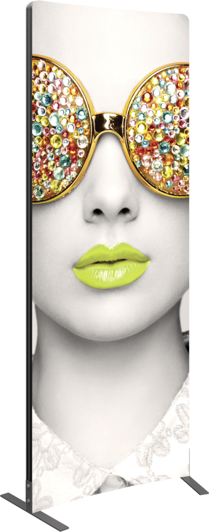 3ft x 8ft Vector Frame Concave Curved 01 Fabric Banner Display Single-Sided (Graphic Package)