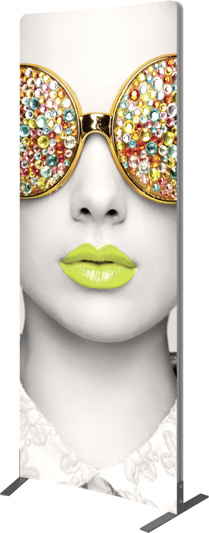 3ft x 8ft Vector Frame Concave Curved 01 Fabric Banner Display Double-Sided (Graphic Package)