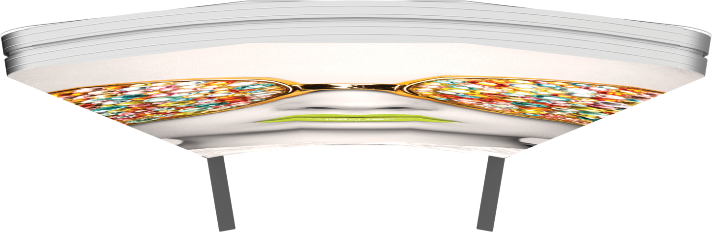 3ft x 8ft Vector Frame Concave Curved 01 Fabric Banner Display Double-Sided (Graphic Package)