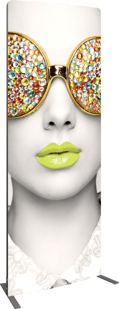 3ft x 8ft Vector Frame Convex Curved 01 Fabric Banner Display Single-Sided (Graphic Only)