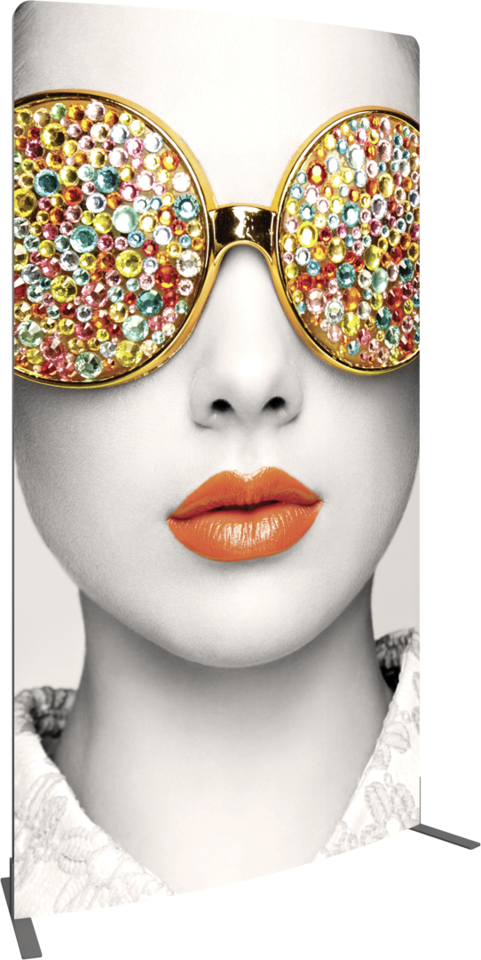 5ft x 8ft Vector Frame Convex Curved 02 Fabric Banner Display Single-Sided (Graphic Package)