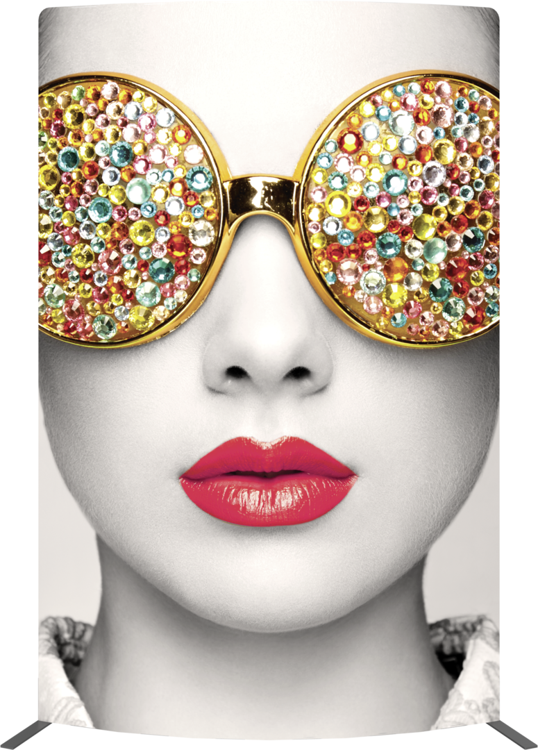 6ft x 8ft Vector Frame Convex Curved 03 Fabric Banner Display Single-Sided (Graphic Package)