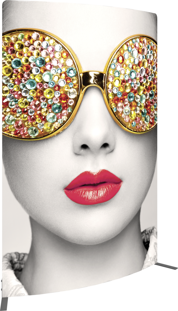 6ft x 8ft Vector Frame Convex Curved 03 Fabric Banner Display Double-Sided (Graphic Only)