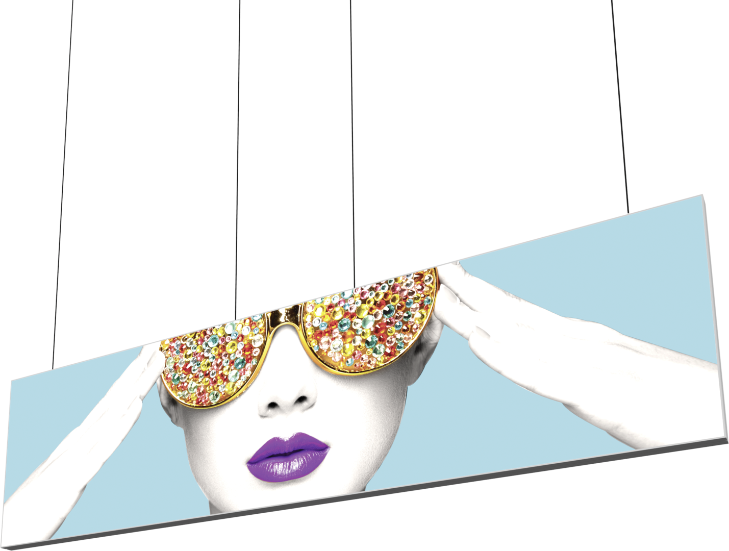 15ft x 4ft Vector Frame Hanging Light Box Double-Sided w/ Eclipse (Graphic Package)