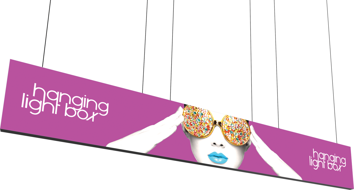 20ft x 3ft Vector Frame Hanging Light Box Double-Sided w/ Eclipse (Graphic Package)