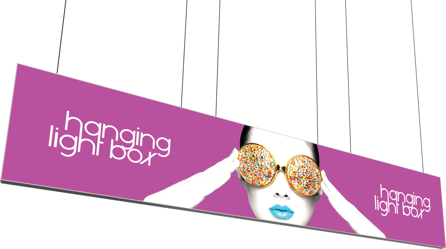 20ft x 4ft Vector Frame Hanging Light Box Double-Sided (Graphic Package)