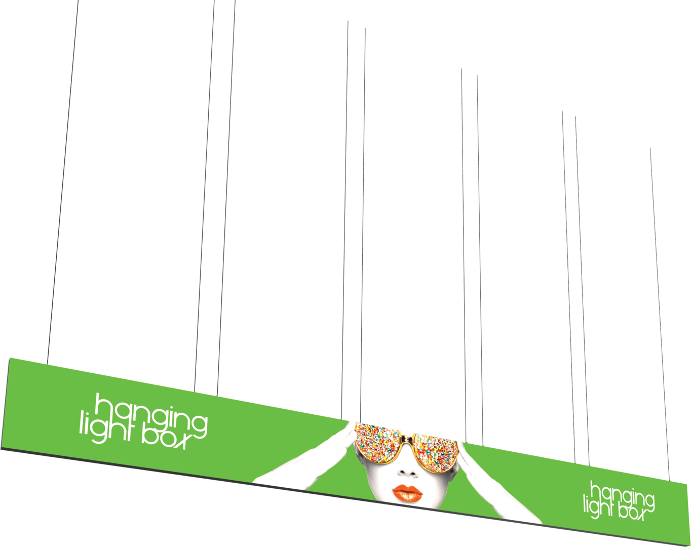 30ft x 3ft Vector Frame Hanging Light Box Double-Sided (Graphic Package)