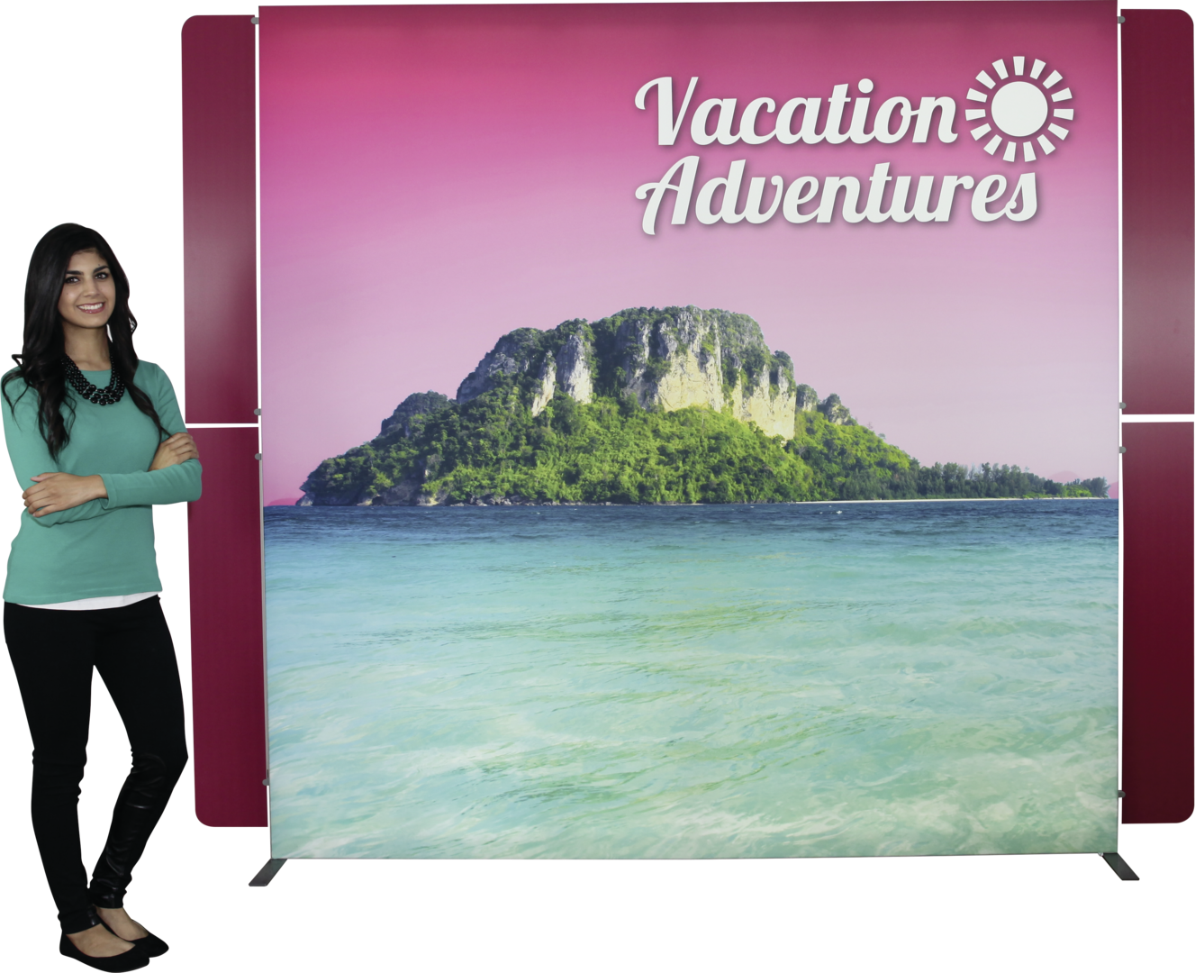 3ft x 8ft Vector Frame Light Box Rectangle 06 Fabric Banner Display Double-Sided (Graphic Only)