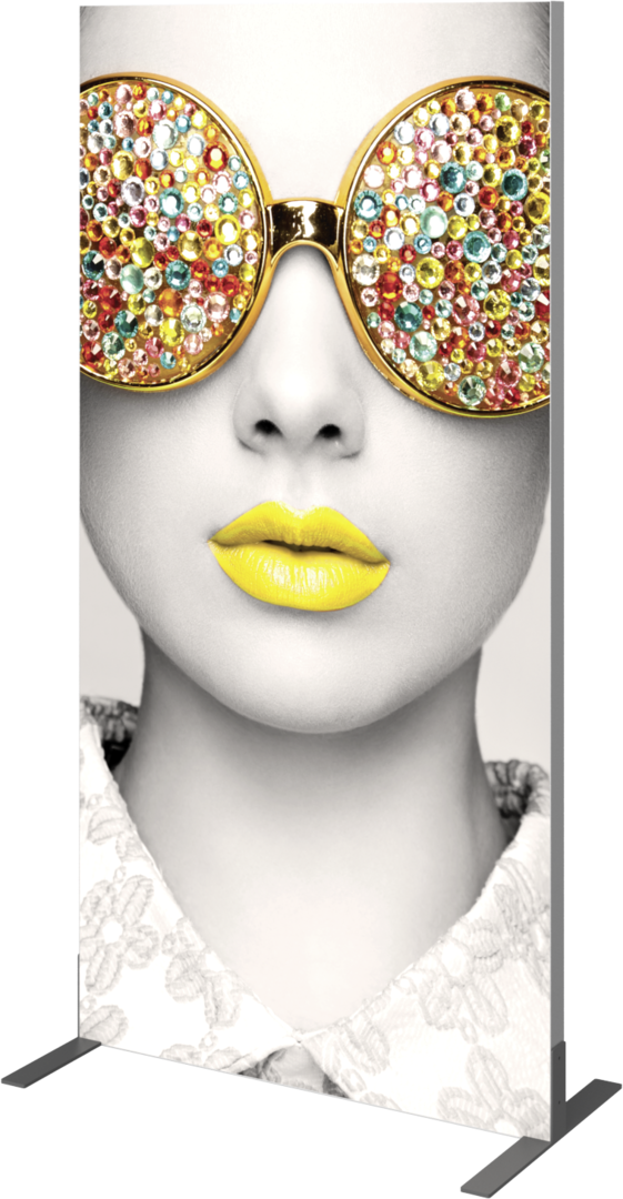 3ft x 6ft Vector Frame Rectangle 02 Fabric Banner Display Single-Sided Eclipse Blockout Fabric (Graphic Only)