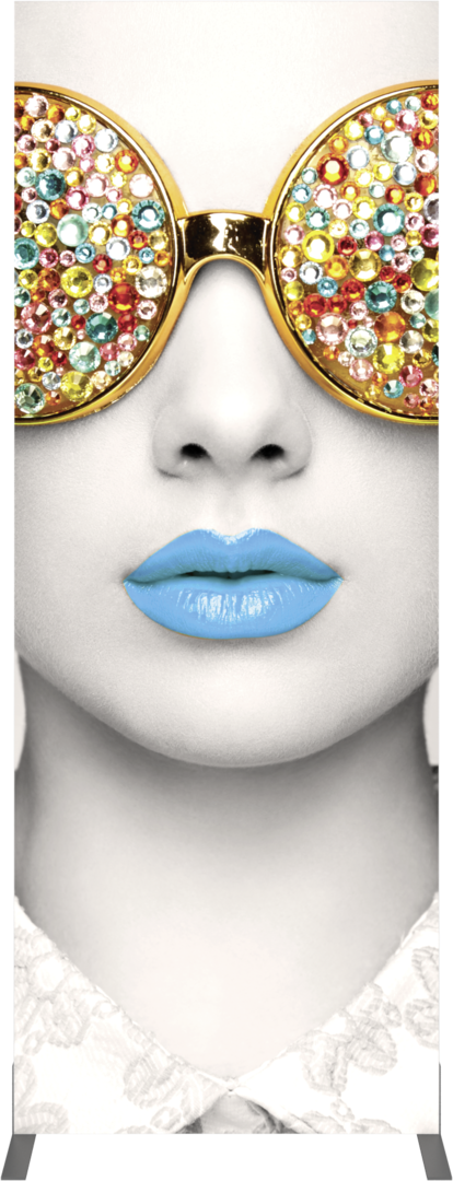 3ft x 8ft Vector Frame Rectangle 06 Fabric Banner Display Single-Sided Eclipse Blockout Fabric (Graphic Only)