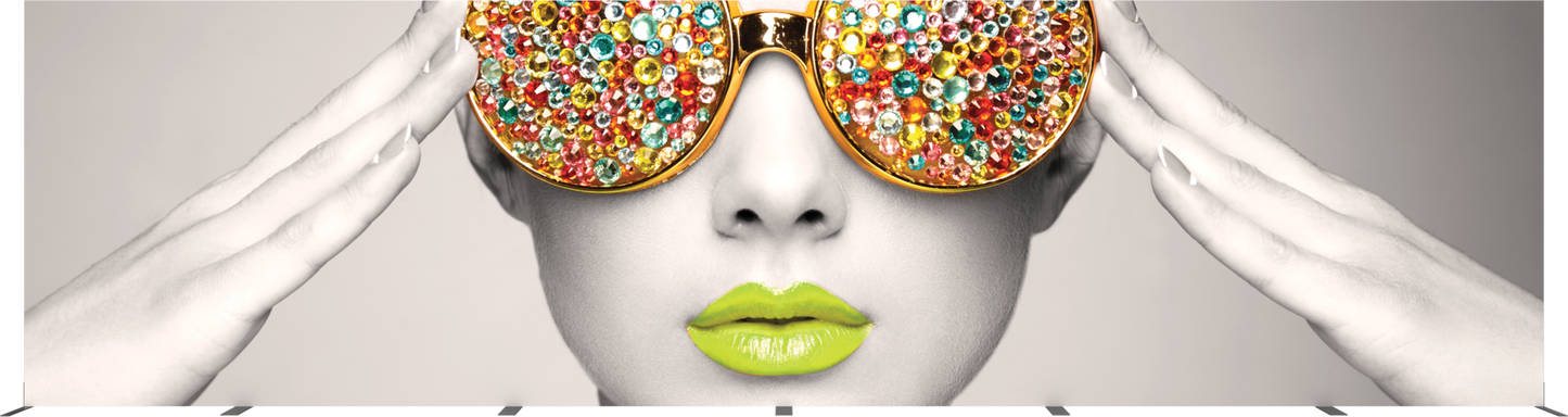 30ft x 8ft Vector Frame Rectangle 08 Fabric Banner Display Double-Sided Eclipse Blockout Fabric (Graphic Only)