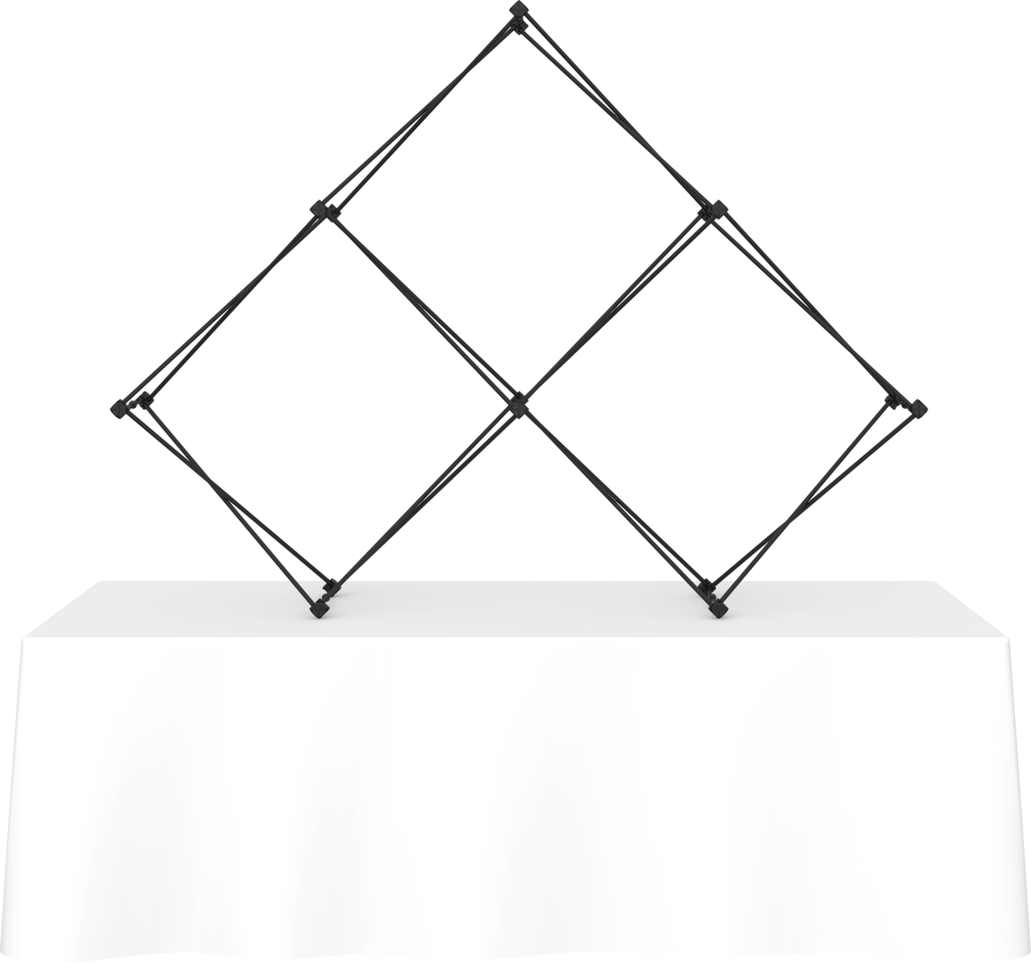 Pyramid Table Display 8ft Xclaim Tabletop 3 Quad Pyramid Fabric Popup Display (Hardware Only ...