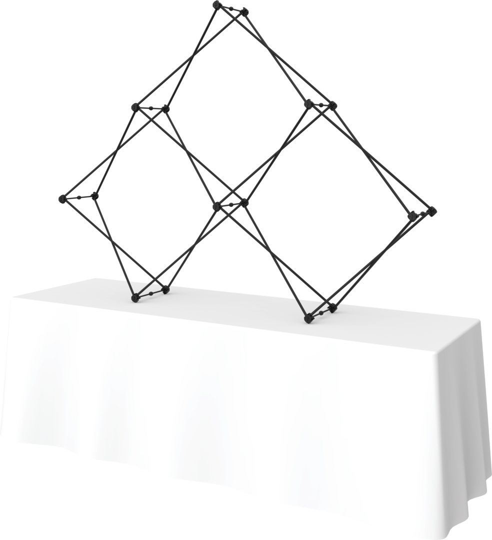 Pyramid Table Display 8ft Xclaim Tabletop 3 Quad Pyramid Fabric Popup Display Kit 02 (Graphi ...