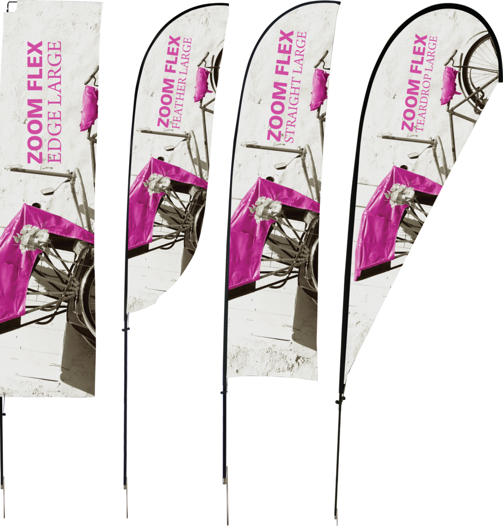 15ft Zoom Flex Large Flag Teardrop Double-Sided (Graphic Package)